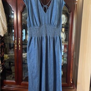 Old Navy Denim Blue Midi Dress